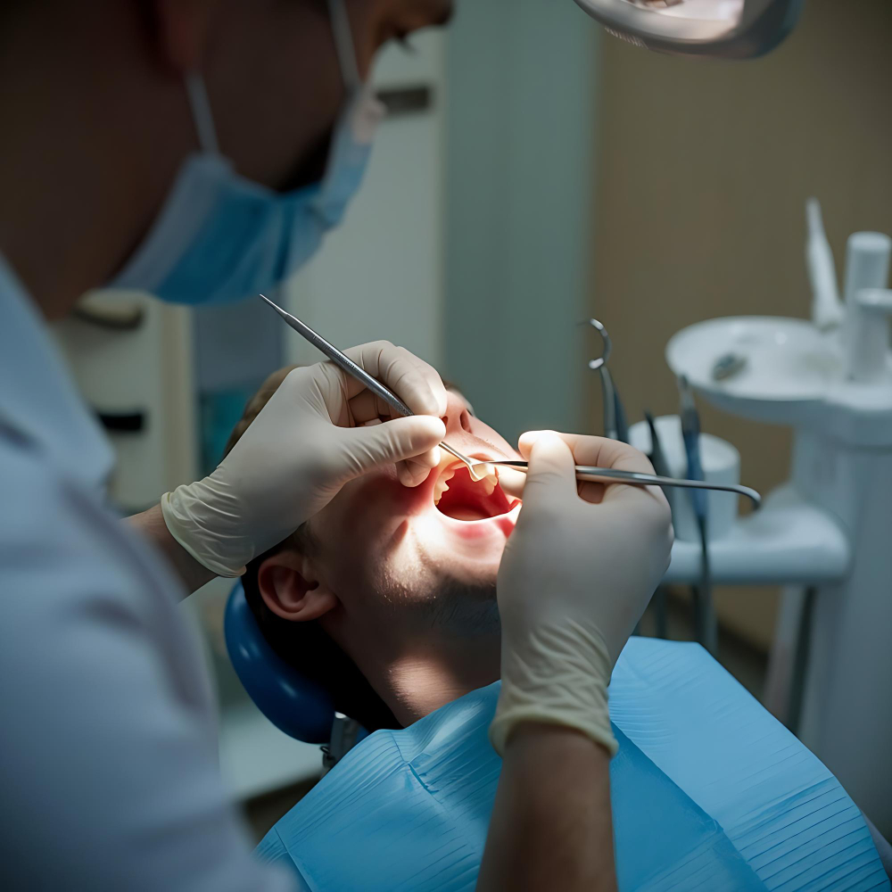 kid getting a tooth extraction