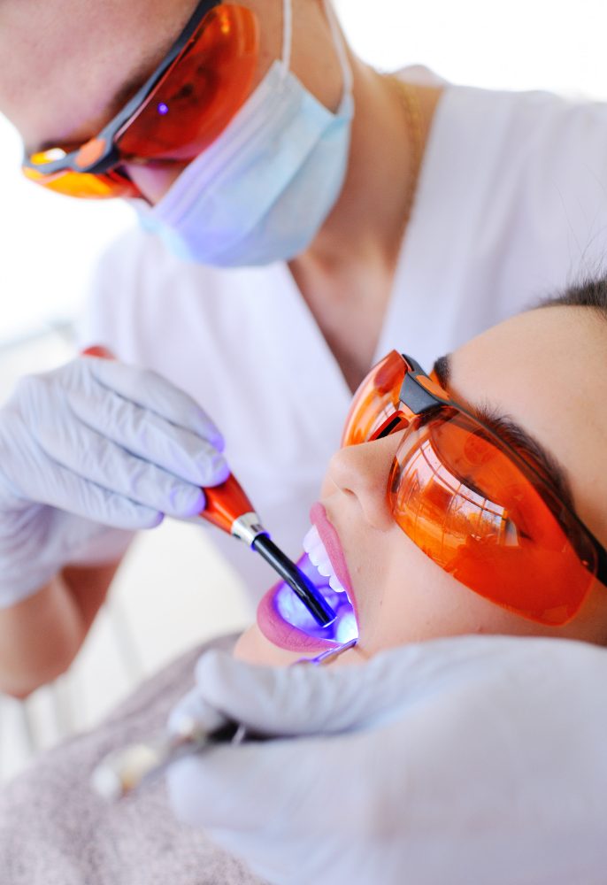 woman getting composite filling